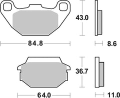 SBS FRICTION - Sinter Front / Rear Scooter Brake Pads (SBS 749) - 154MS-