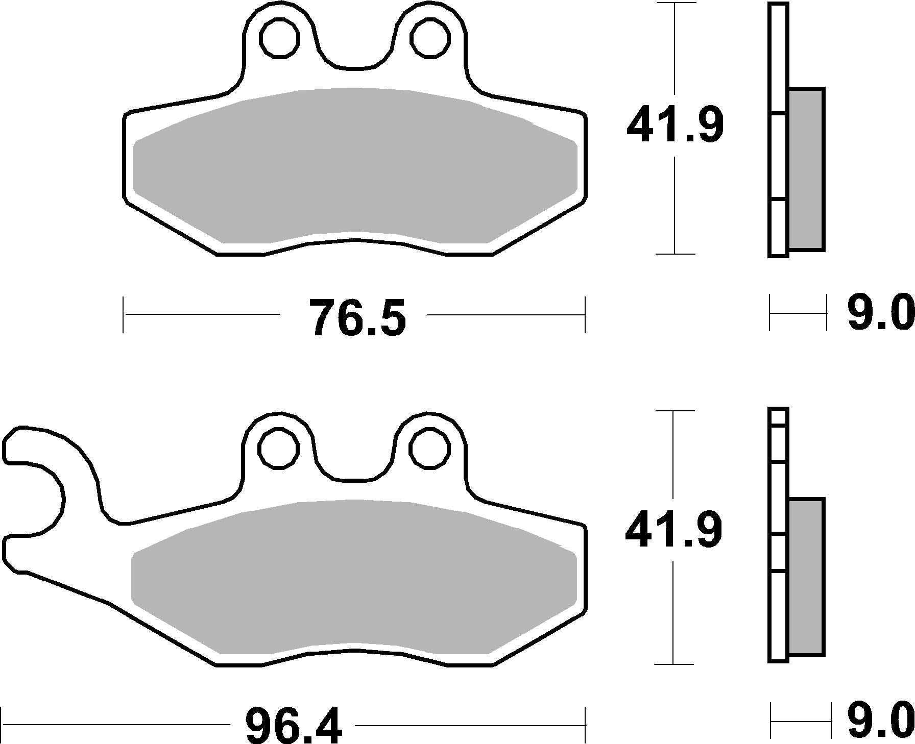 SBS FRICTION - Sinter Front / Rear Scooter Brake Pads (SBS 786) - 177MS-