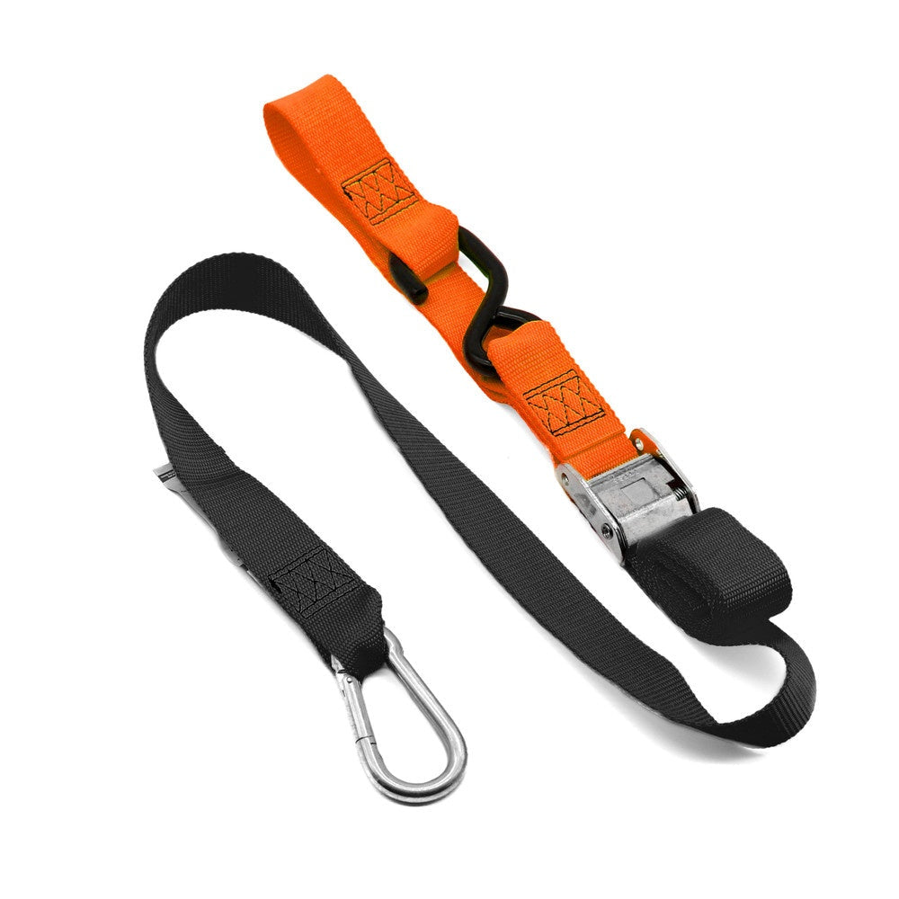 Kustom MX Tie Down 38mm Snap Hook - Black/Orange Loop (18)