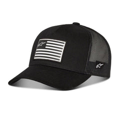 Flag Flat Trucker Hat Black/Black