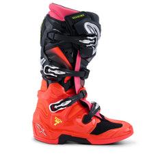 AS2012025 TECH 7 BOOTS (MY25) BLACK FLURO-RED FLURO-PINK