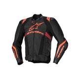 MISSILE V3 IGNITION LEATHER JACKET BLACK WHITE FLURO-RED (1365)