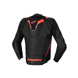 MISSILE V3 IGNITION LEATHER JACKET BLACK WHITE FLURO-RED (1365)