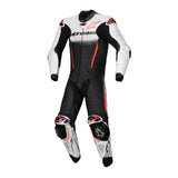 GPR7 1PC LEATHER SUIT WHITE BLACK FLURO-RED (0233)