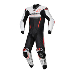 GPR7 1PC Leather Suit White Black Fluro-Red (0233)