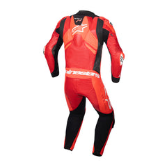 GP Plus V4 Sprint 1PC Leather Suit Fluro-Red Mid-Red White (3087)
