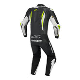 AS3150226 GP TECH V5 1 PC LEATHER SUIT BLACK WHITE YELLOW FLURO