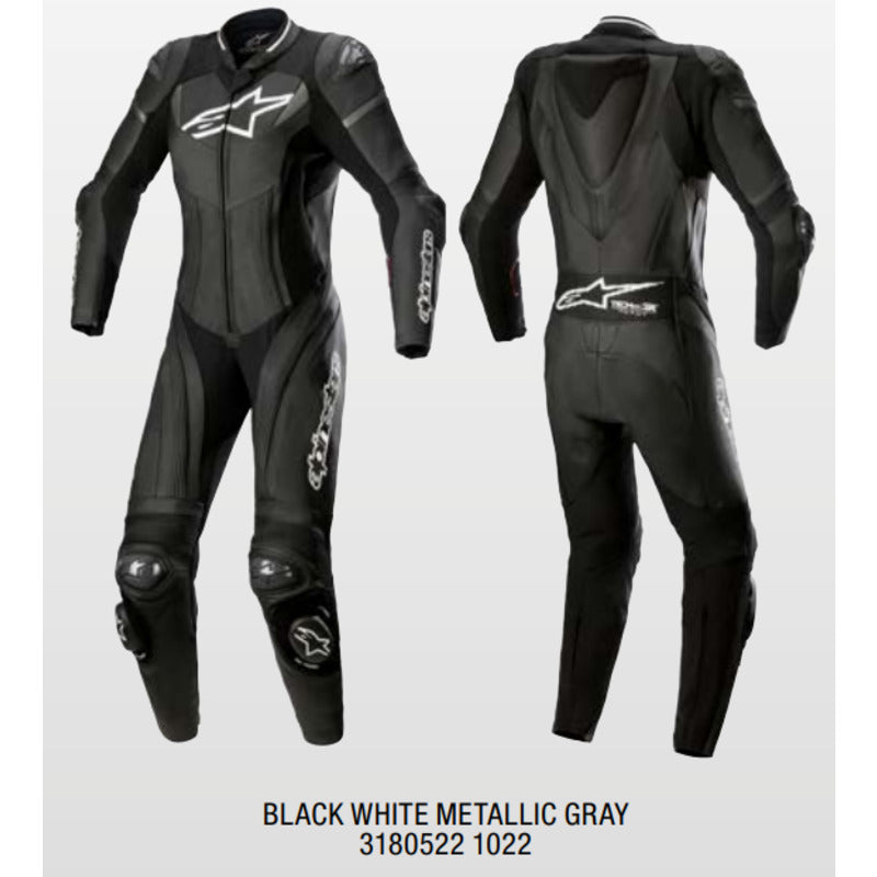 Alpinestars Womens GP Plus 1pce Suit Black White Metallic Gray