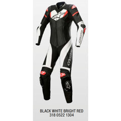 Womens GP Plus 1pce Suit Black White Bright Red (1304)