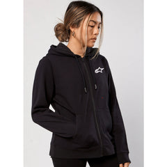 Womens Ageless Chest Hoodie Black/White (1020)
