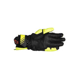 GP PLUS R V3 LEATHER GLOVES FLURO-YELLOW BLACK (0551)