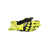 GP PLUS R V3 LEATHER GLOVES FLURO-YELLOW BLACK (0551)