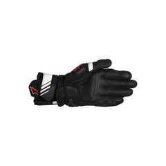 GP Plus R V3 Leather Gloves Black White Fluro-Red (1231)