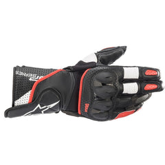 SP2 V3 Leather Glove Black-White Fluro-Red (1304)
