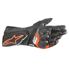 SP8 V3 Leather Glove Black Fluro-Red (1030)