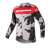 2023 YOUTH RACER TACTICAL JERSEY CAST GRAY CAMO MARS RED (9228)