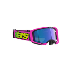 (MX26) VISION 8 VISTA GOGGLE | PINK-FLURO YELLOW-FLURO (3159) | MIRROR BLUE LENS