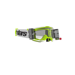 VISION 8 WORDMARK GOGGLE | WHITE FLURO YELLOW (2028) | CLEAR ROLL OFF LENS