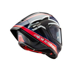 Supertech SR10 Team Helmet ECE 22.06 Black Carbon Red Fluro Matt Blue (1383)
