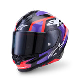 AS8203026 SR7 LUMEN HELMET ECE06 BLACK PURPLE FLURO RED WHITE GLOSS