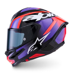 AS8203026 SR7 LUMEN HELMET ECE06 BLACK PURPLE FLURO RED WHITE GLOSS