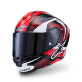 AS8203626 SR7 KINETIS HELMET ECE06 BLACK WHITE RED GLOSS
