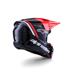 AS8300726 SM3 RADIUM HELMET ECE06 BLACK FLURO-RED WHITE GLOSSY