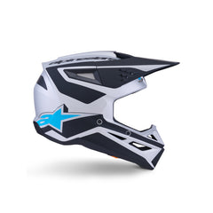 Alpinestars SM3 HEAT HELMET ECE06 SILVER BLUE BLACK MATT (1949)