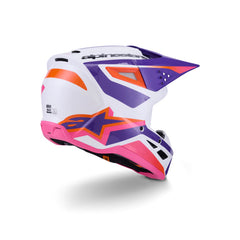 SM3 Heat Helmet ECE06 White Purple Pink Gloss (2052)