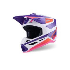 SM3 Heat Helmet ECE06 White Purple Pink Gloss (2052)
