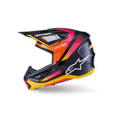 AS8301526 SM7 RISE HELMET ECE06 BLACK YELLOW PINK GLOSSY