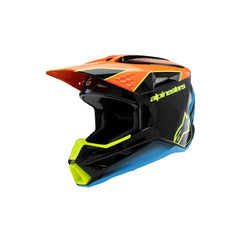 SM3 Youth FRAY Helmet ECE06 Black Orange Fluro-Yellow Glossy (1455)