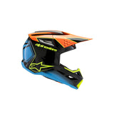 SM3 YOUTH FRAY HELMET ECE06 BLACK ORANGE FLURO-YELLOW GLOSSY (1455)
