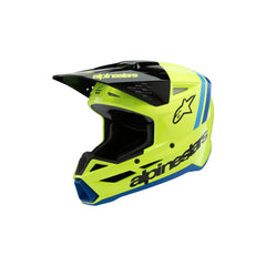 SM3 Youth Radium Helmet ECE06 Fluro-Yellow Black Blue Glossy (5017)