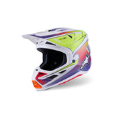 AS8301926 SM7 FUSE HELMET ECE06 WHITE FLURO-YELLOW PURPLE GLOSSY