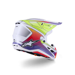 AS8301926 SM7 FUSE HELMET ECE06 WHITE FLURO-YELLOW PURPLE GLOSSY