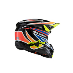 SM3 Youth WURX Helmet ECE06 Black Yellow-Fluro Blue Red Glossy (1574)
