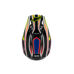 SM3 Youth WURX Helmet ECE06 Black Yellow-Fluro Blue Red Glossy (1574)