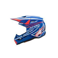 SM3 Youth WURX Helmet ECE06 Blue Red White Black Glossy (7312)