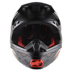 Supertech SM8 ECHO Helmet ECE Black Dark-Grey Red Fluro (1116)