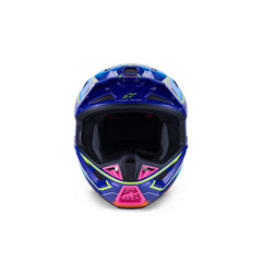 AS8302526 SM7 CAST HELMET ECE06 BLUE PINK FLURO-YELLOW GLOSSY
