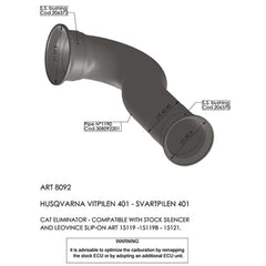 LV LINK PIPE (CAT ELIM.) | STAINLESS | SVART / VIT 401 '18>'19 (comp w orig. & LV exhaust)