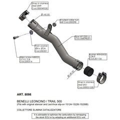 LV LINK PIPE (CAT ELIM.) | STAINLESS | HARLEY X500 (orig. & LeoVince exhaust)