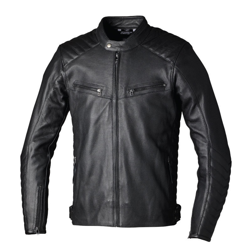 ROADSTER 3 CE VENTED LEATHER JACKET BLACK