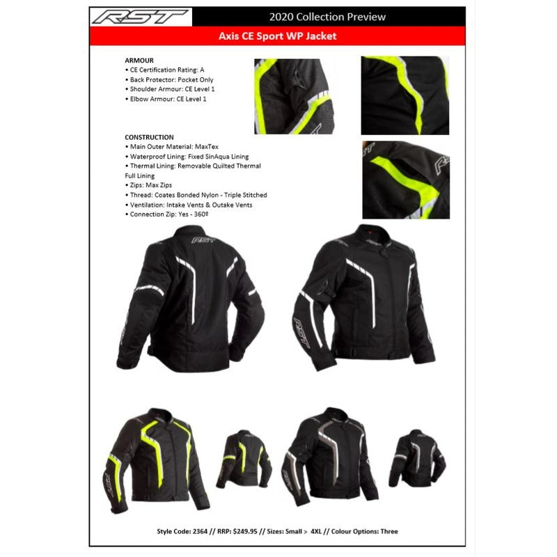 AXIS CE SPORT WATERPROOF JACKET BLACK-WHITE