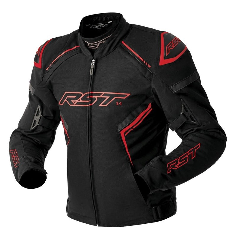 S1 D30 CE WP TEXTILE JACKET BLACK-RED