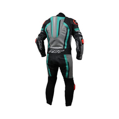 RSS13558 PRO SERIES EVO CE MENS LEATHER SUIT BLACK-GREY-TEAL