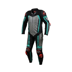 RSS13558 PRO SERIES EVO CE MENS LEATHER SUIT BLACK-GREY-TEAL
