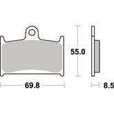 SBS 624DC FRONT PADS | DUAL CARBON RACE (RACE USE ONLY)