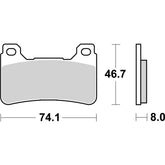 SBS 809DS-1 FRONT PADS | DUAL SINTER RACE DRC (FOR RACE USE ONLY)